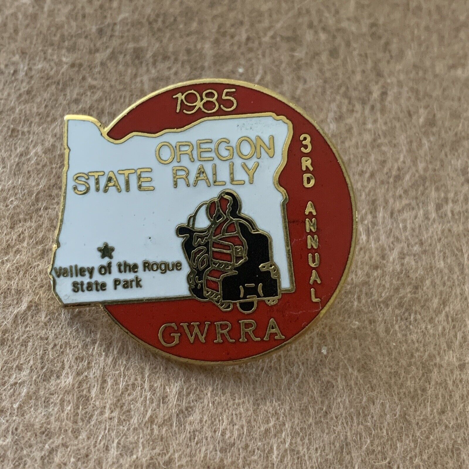 GWRRA Vintage ‘85 Oregon State Rally Vest Hat Pin 3rd Annual