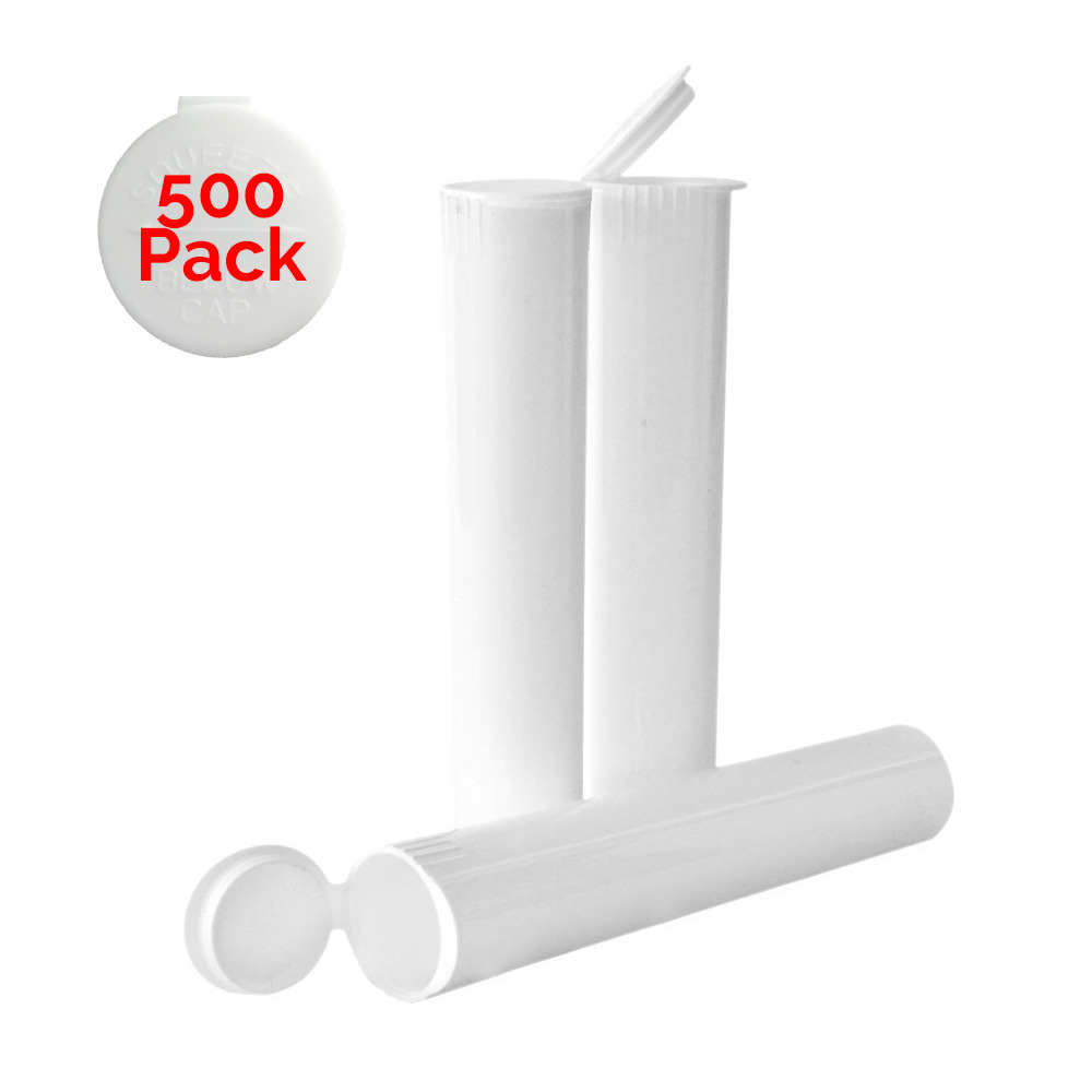 W Gallery 500 White 116mm Pop Top Tubes - Airtight Smell Proof Containers