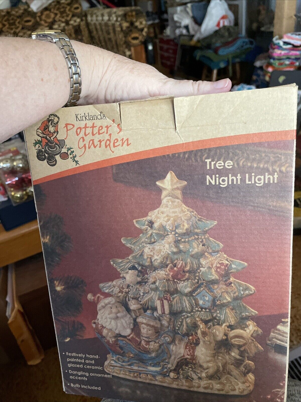Kirkland\'s Potter\'s Garden Christmas Tree Tabletop Night Light Vintage