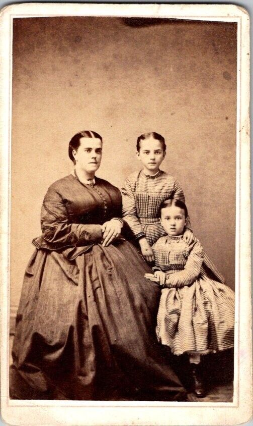 Mother & Daughters, Fancy Dresses, 1860s CDV Photo. #2065