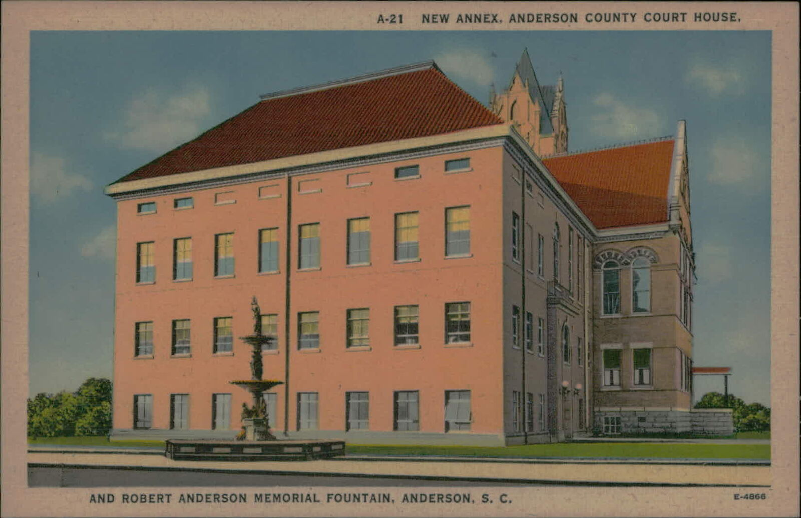 Postcard: ANNEX, ANDERSON COUNTY COURT HOUSE, E AND ROB