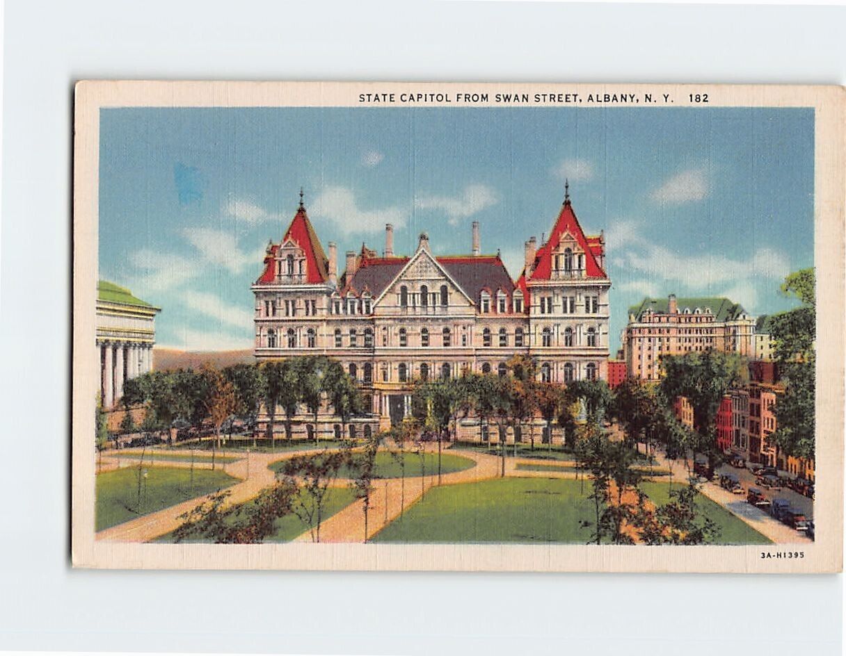 Postcard State Capitol From Swan Street, Albany, New York