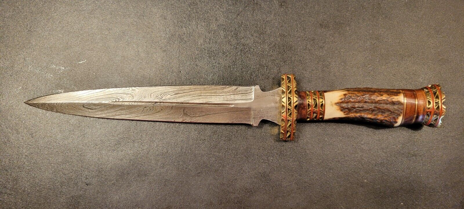 BABA KNIVES HANDMADE DAMASCUS HUNTING DAGGER KNIFE STAG ANTLER HANDLE- BS2128