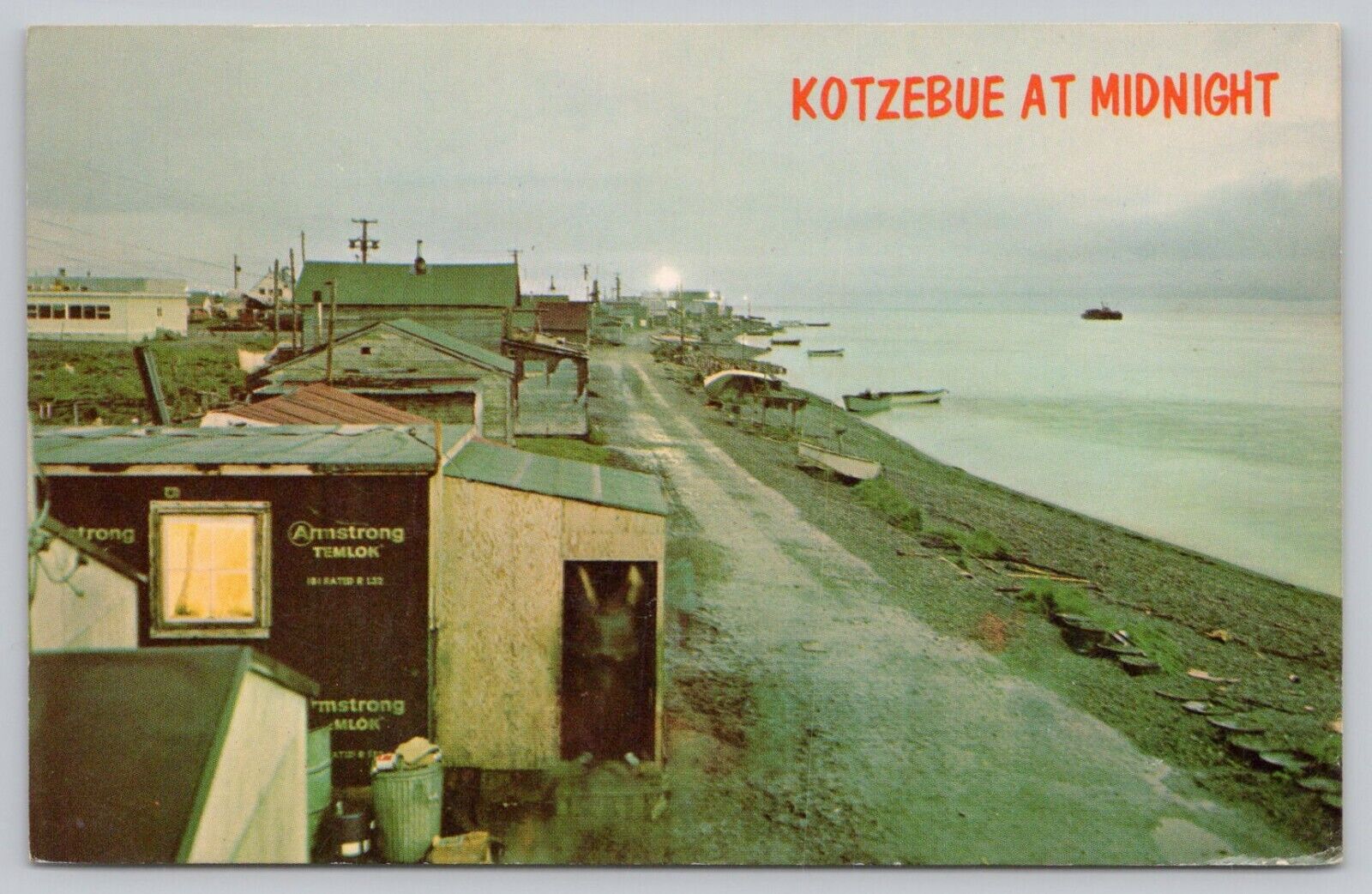 Postcard Kotzebue at Midnight Arctic Ocean Alaska Main Street