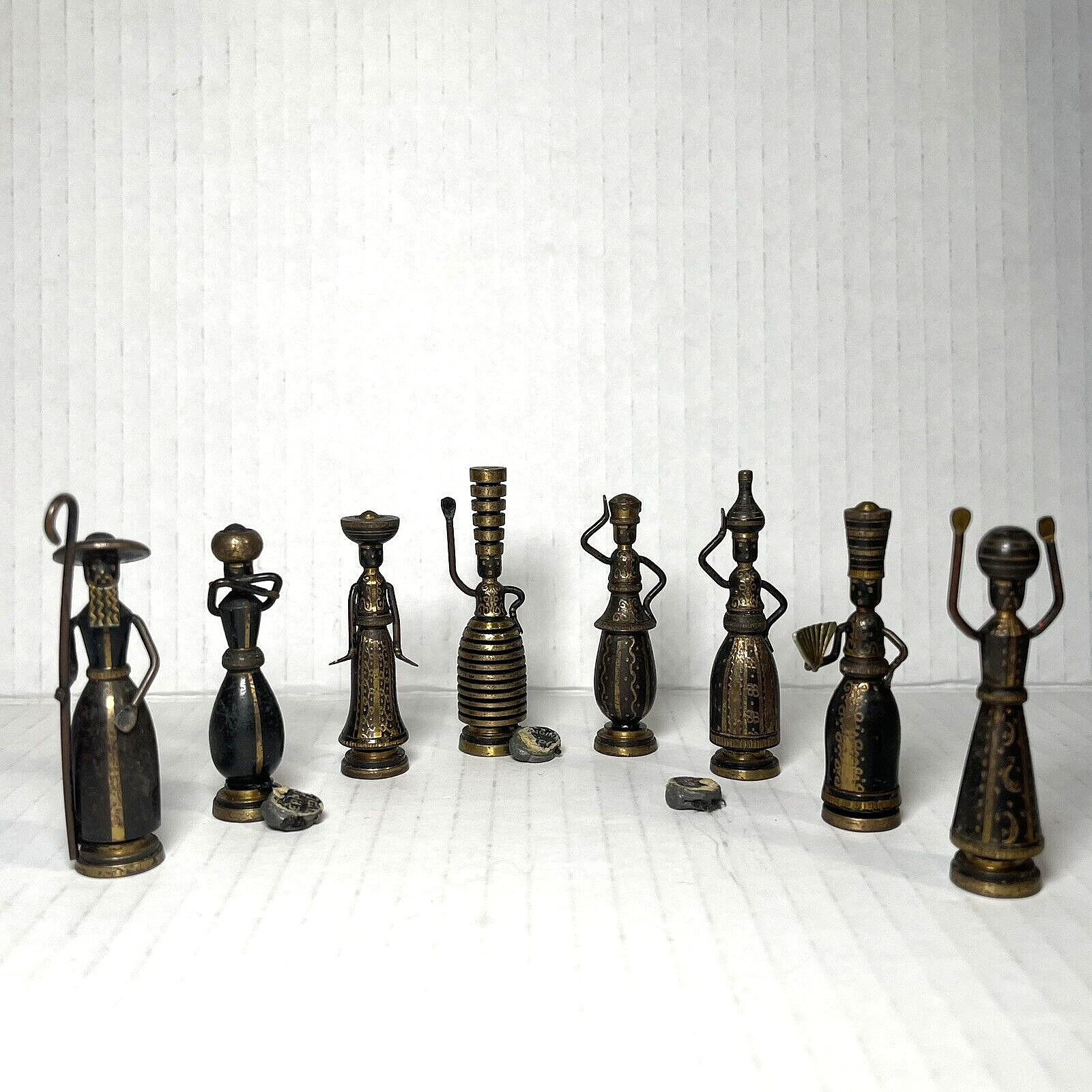 Lot of 8 Hans Teppich Brass miniature Biblical Jewish Figurines - (pre-owned)