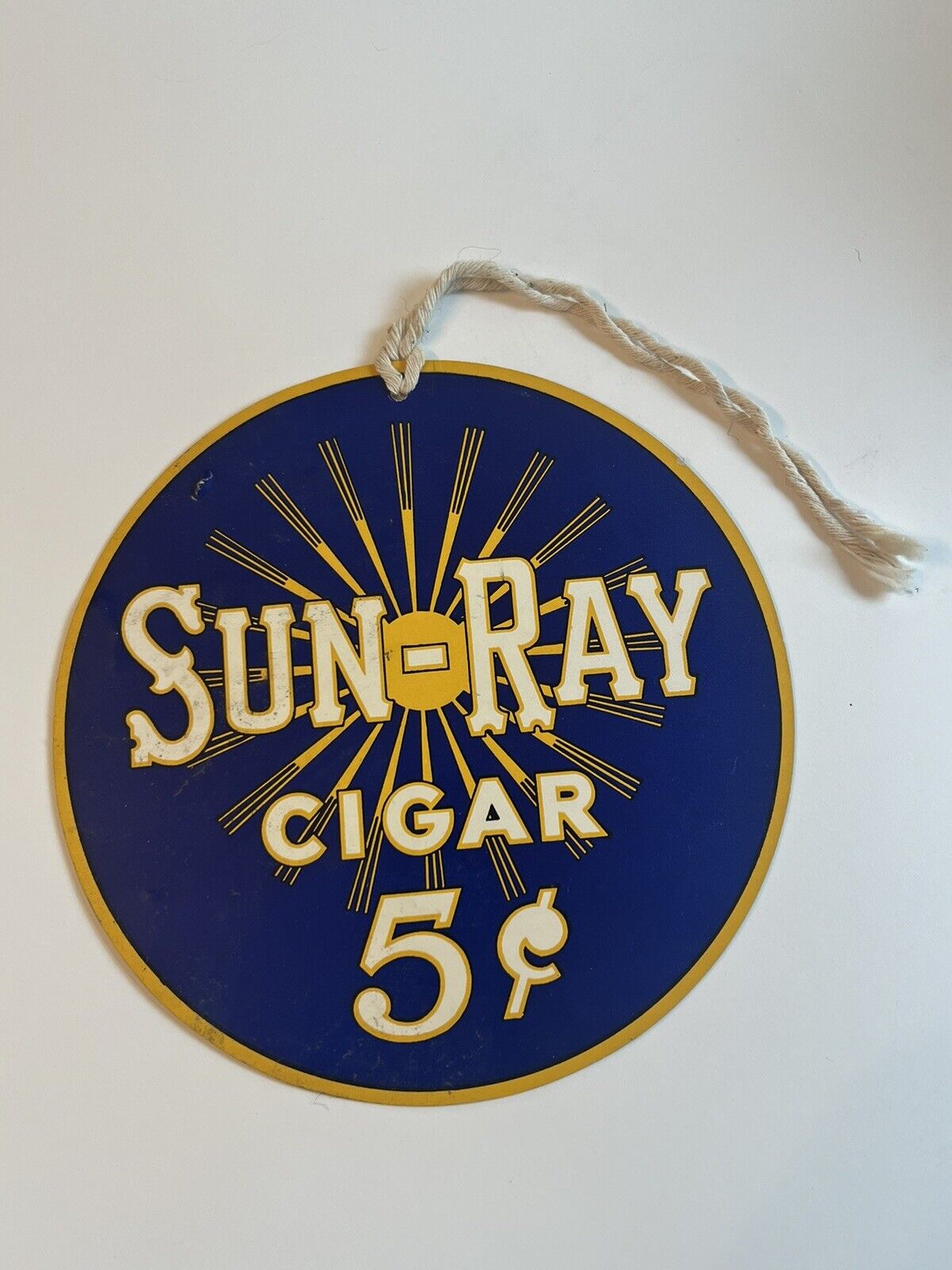 RARE 🇺🇸 1930s - 1940s VINTAGE “SUN RAY” 5 cent CIGAR  FAN PULL /SIGN LQQK