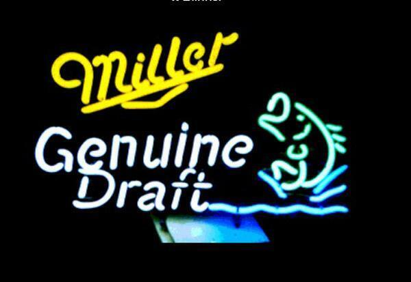 New Miller Genuine Draft Jumping Fish Beer Bar Neon Light Sign 24\