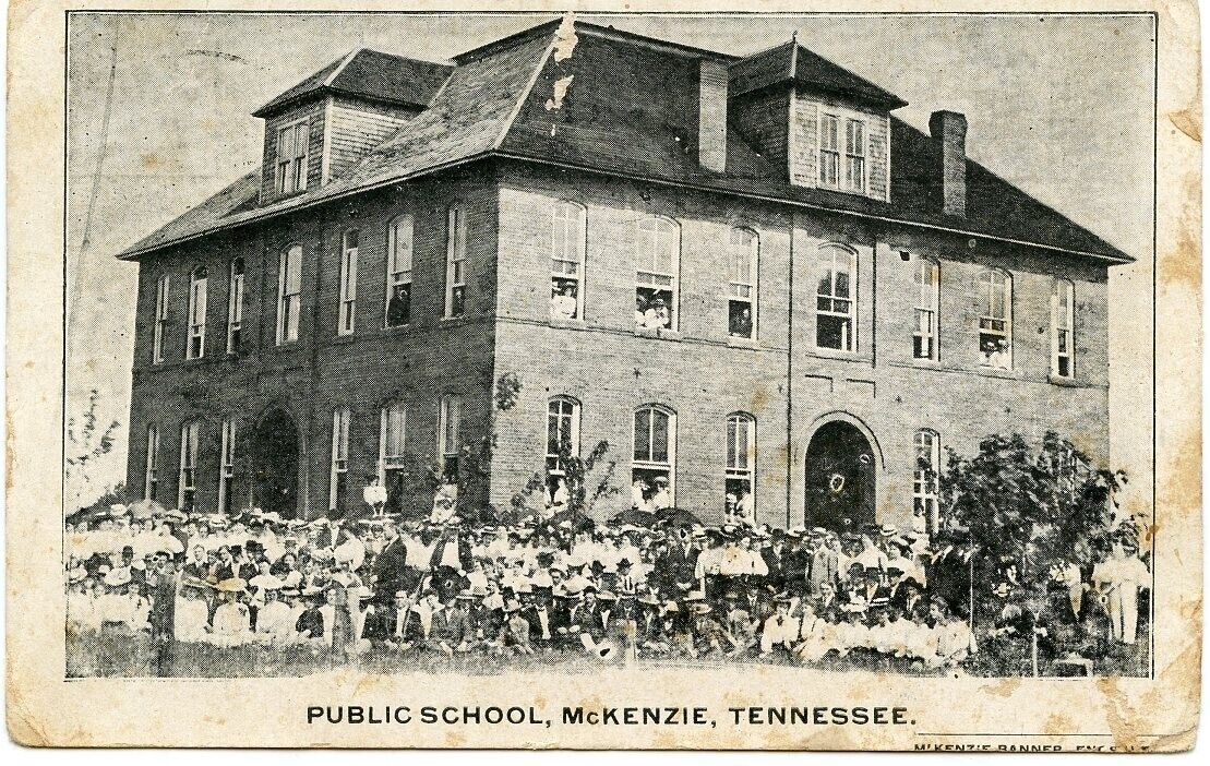 Vintage 1909 Public School McKenzie Tennessee Postcard Carroll County