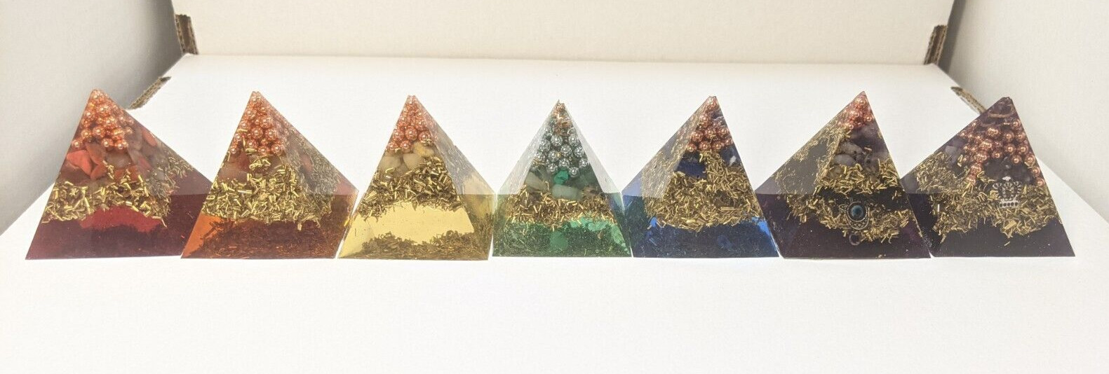 All 7 Chakras - 7 Orgone Energy Pyramid for EACH Chakra - Handmade