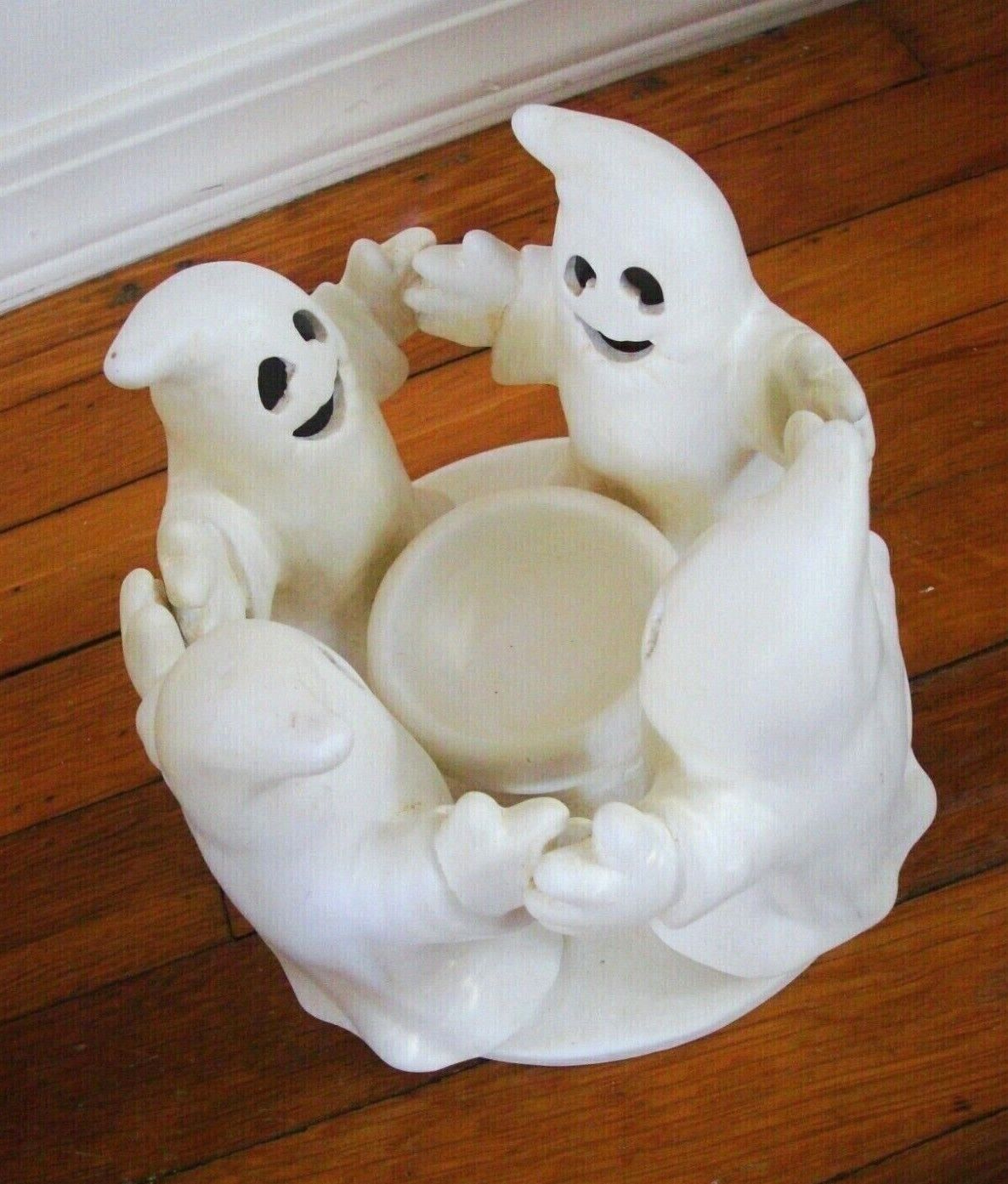 PENCO Votive Candle Halloween GHOSTS Holding Hands CIRCLE OF FRIENDS 7 x 6\