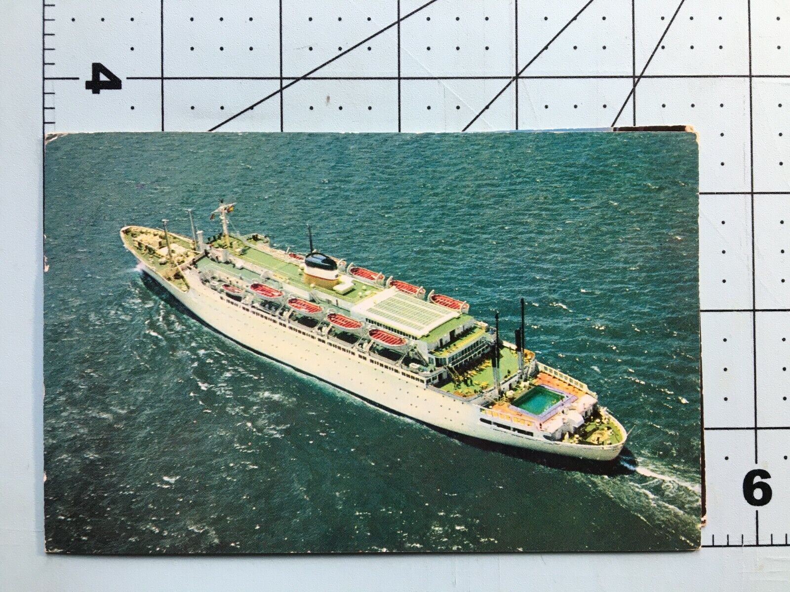 vintage 1962 S.S. Atlantic American Export lines Cruise Ship Postcard  - 