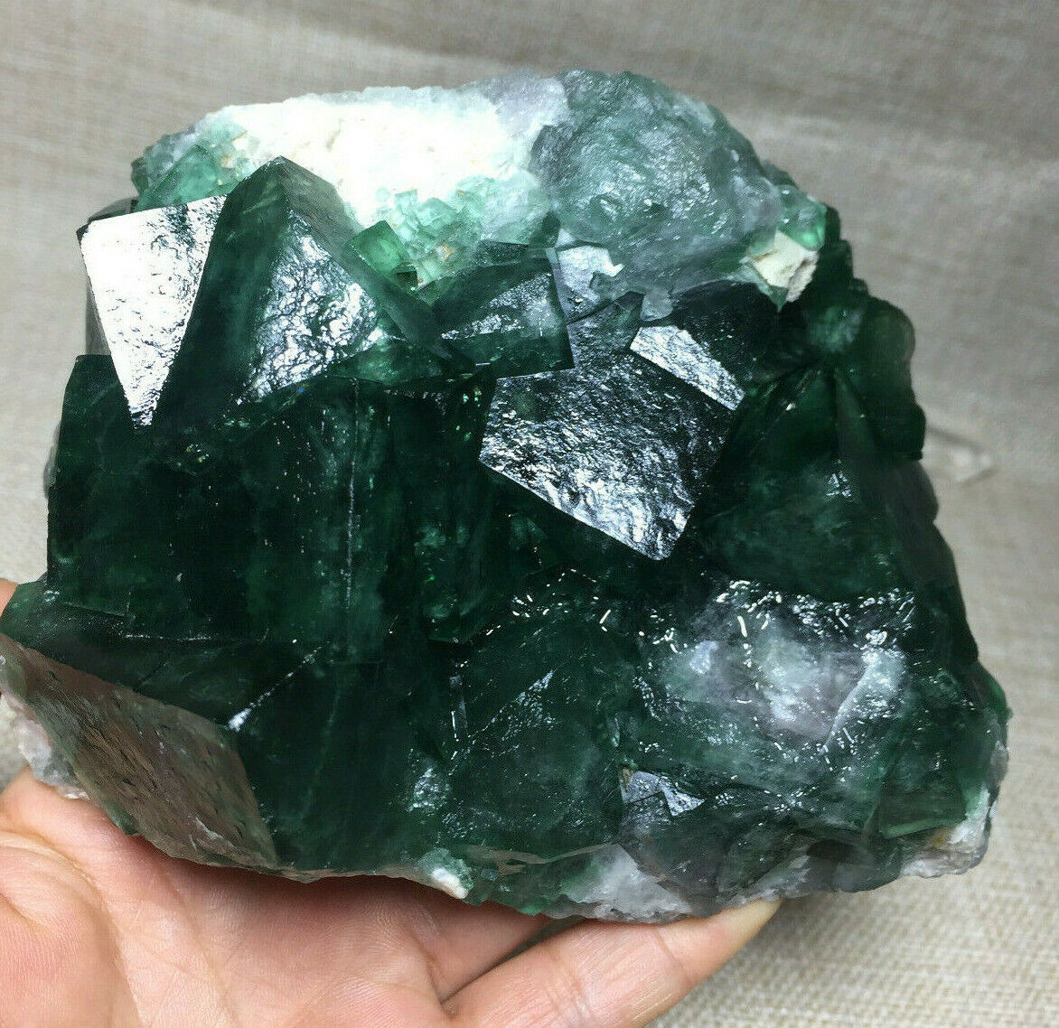 1210g NATURAL Green Cubic FLUORITE Crystal Cluster Mineral Specimen 06
