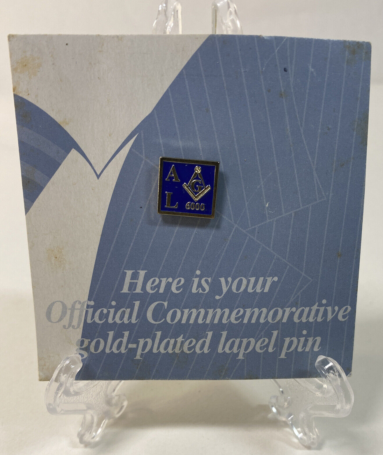 Masonic Official Commemorative Gold Plated Lapel Pin AL 6000