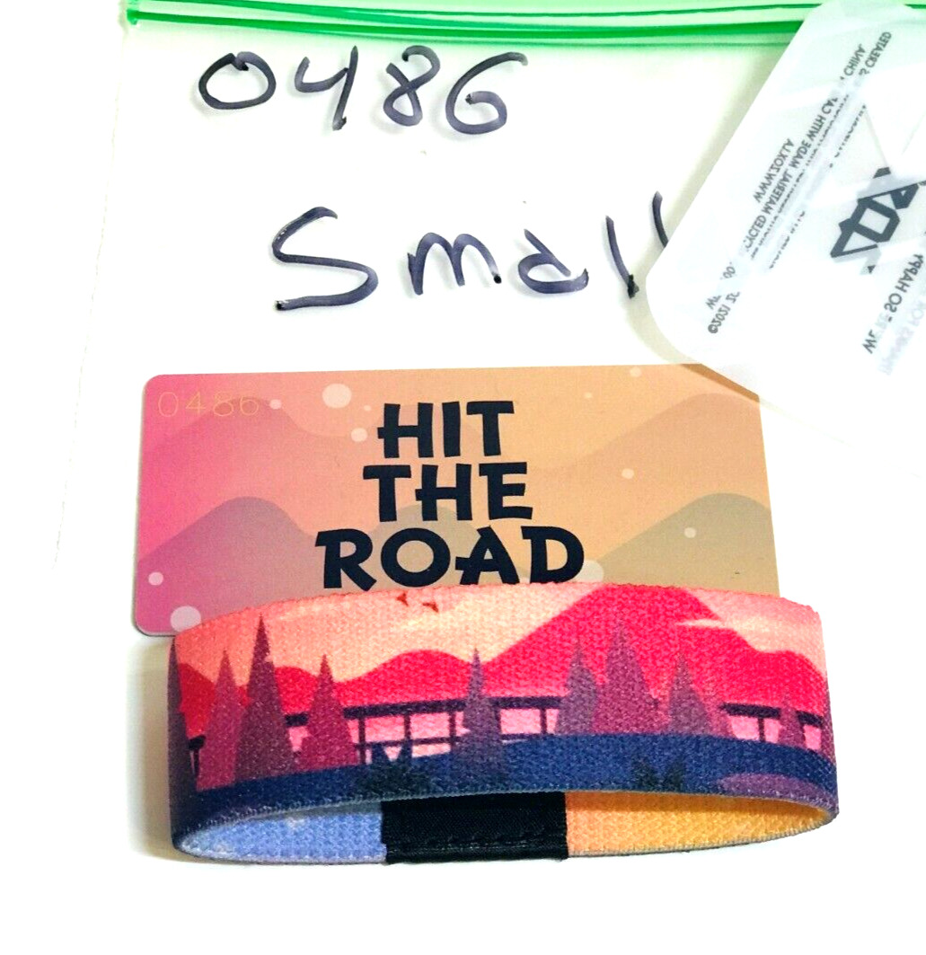 ZOX **HIT THE ROAD** Silver Strap small #0486 NIP Wristband w/Card