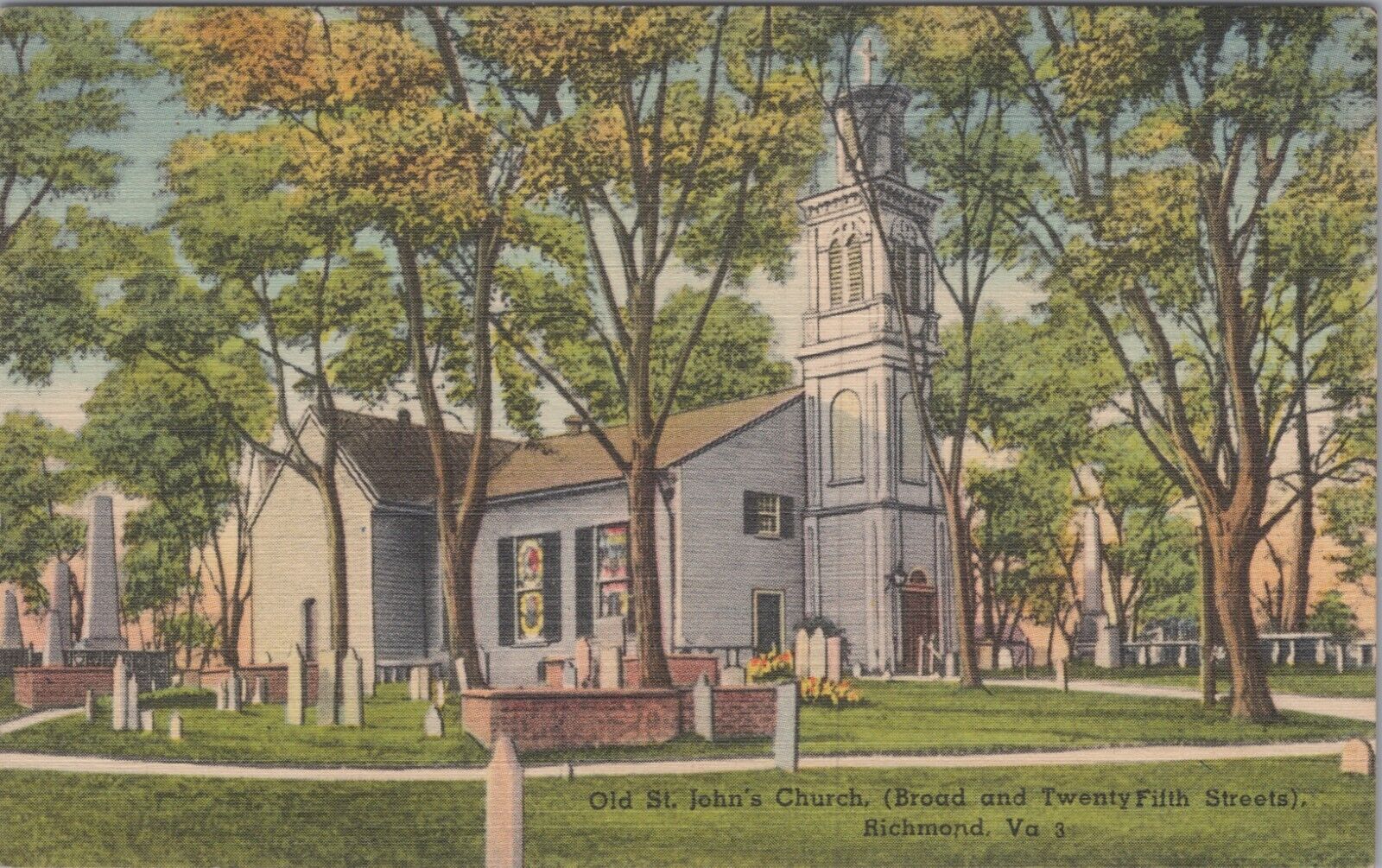 MR ALE c1930s Postcard St. John's Church, 25t St., Richmond, Virginia VA 5469.4