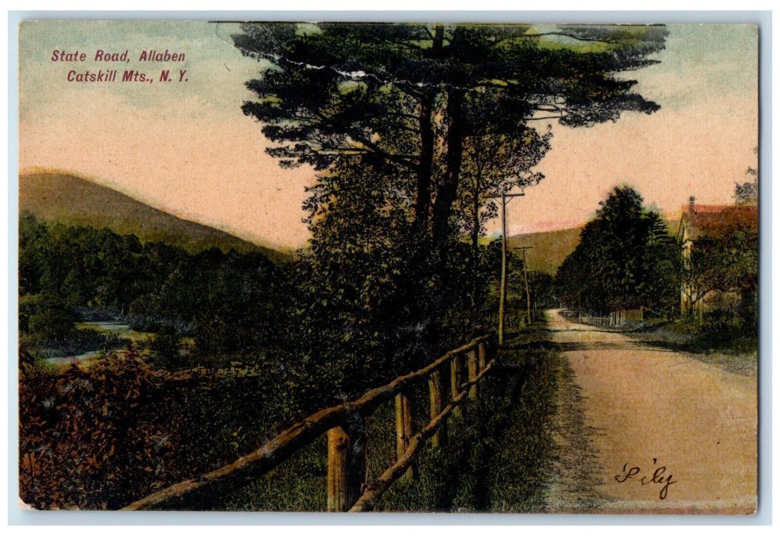 c1910's State Road Allaben Catskill Mountains New York NY Antique Postcard
