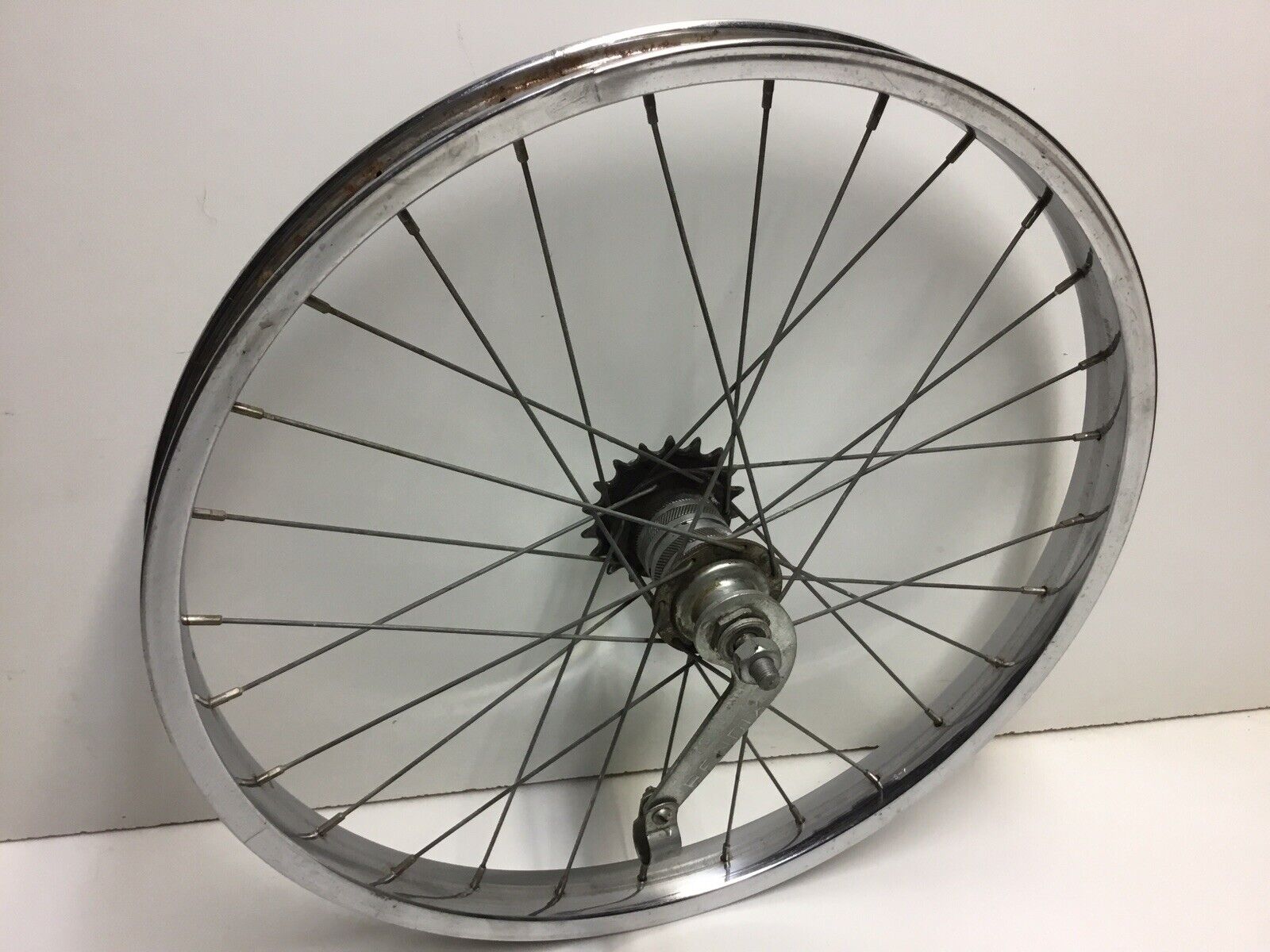 Vintage Schwinn 20” 1 3/4” S7 Chrome Rear Bicycle Wheel Rim NICE