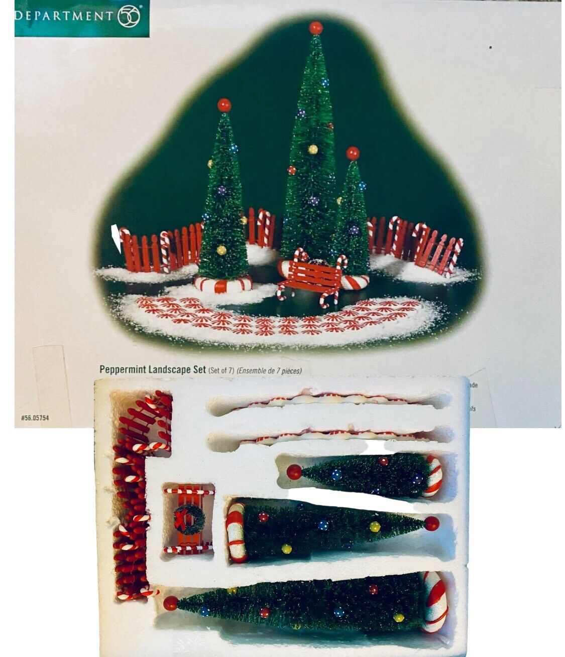 Department 56 Retired 7 Piece Peppermint Landscape North Pole Series Box Unused