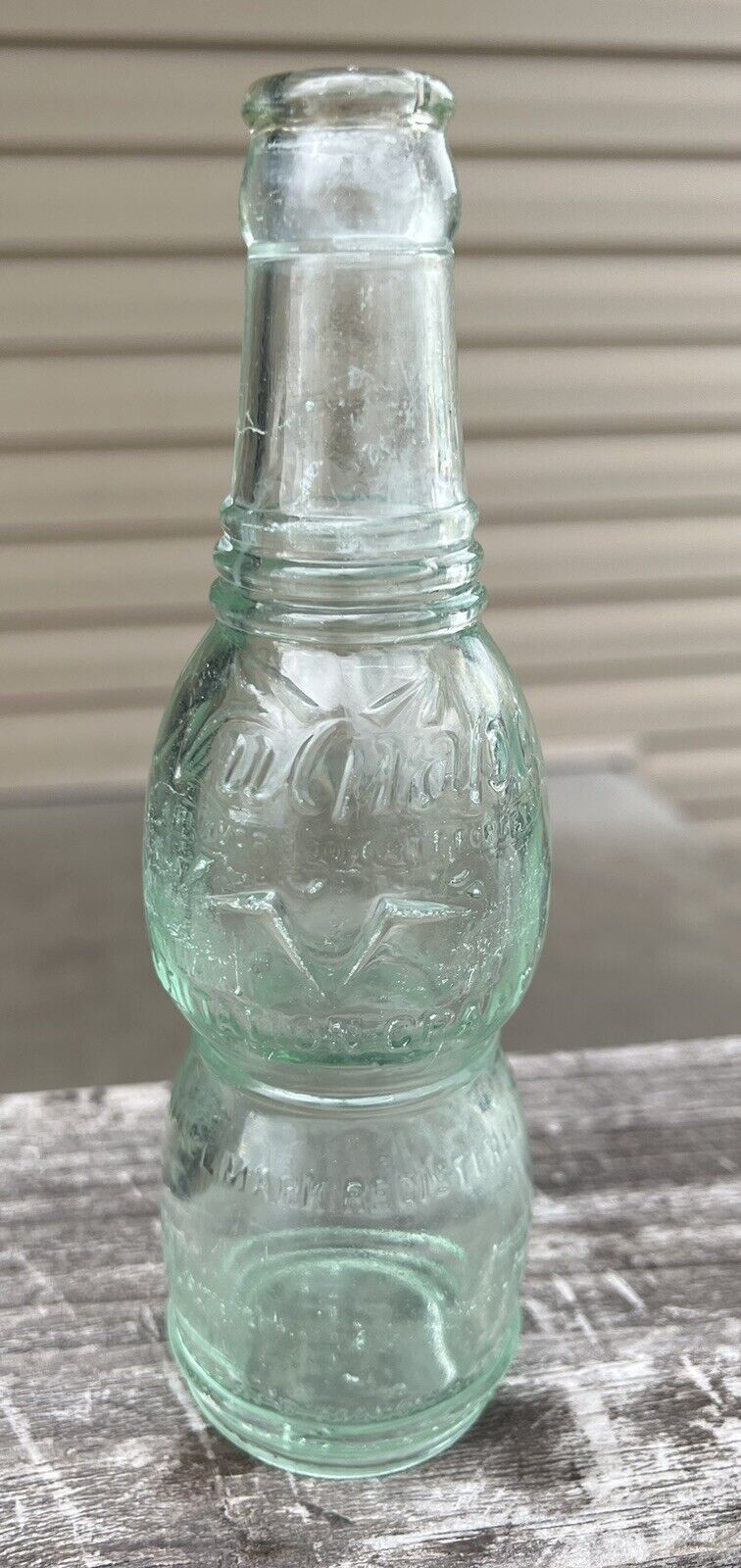 Nugrape 6 oz Embossed Soda Bottle Patent 1920 Green Tint St Louis MO