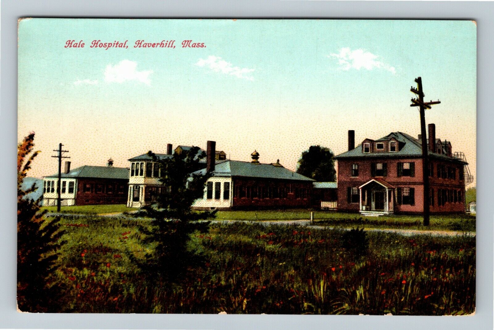 Haverhill MA-Massachusetts, Hale Hospital, c1910 Vintage Postcard