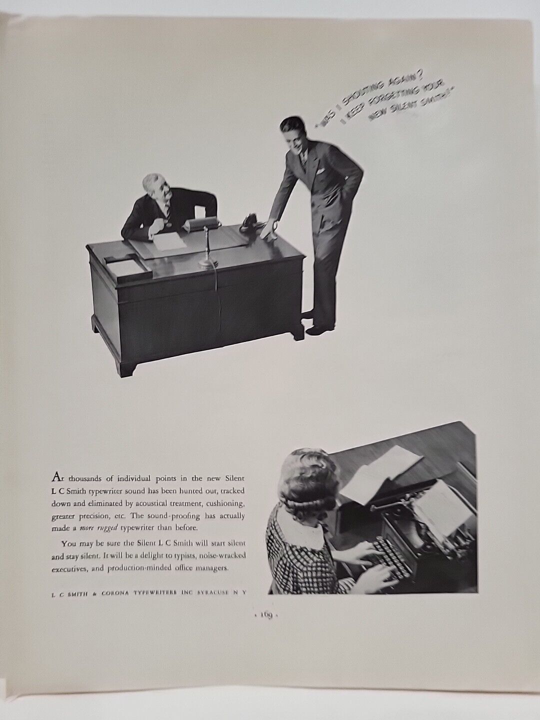 1935 Smith & Corona Typewriters Fortune Magazine Print Advertising Secretary