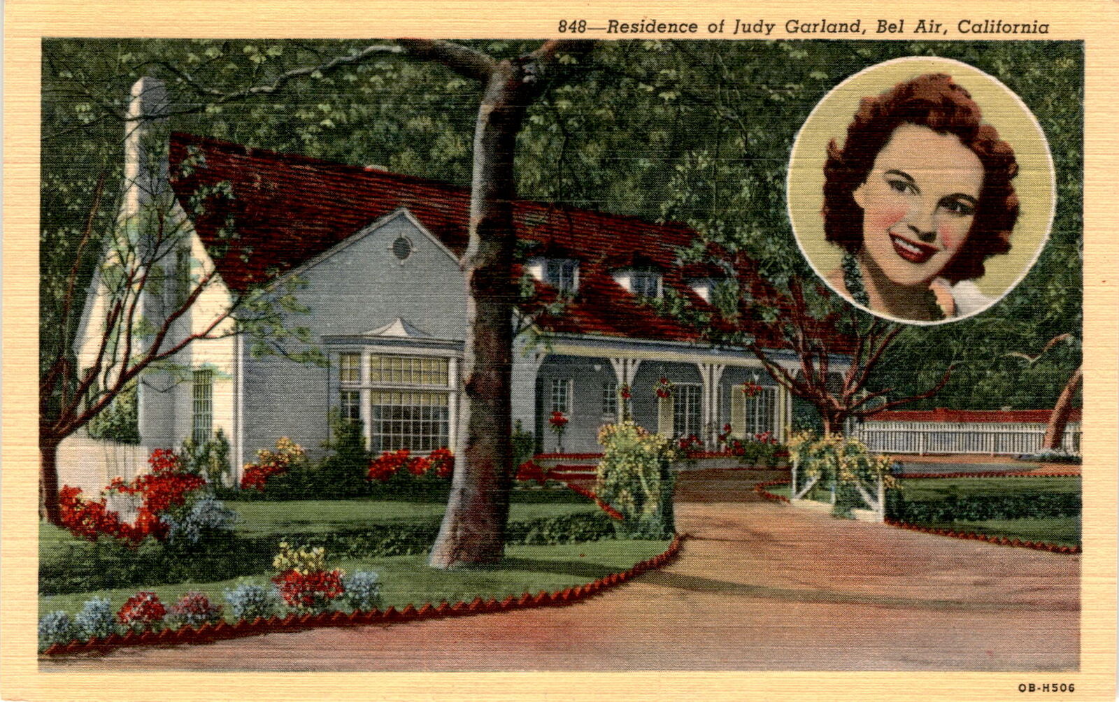 Residence Judy Garland Bel Air California Western Publishing Postcard