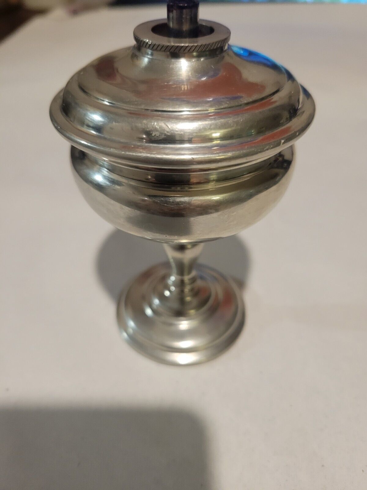Vintage Shirley Williamsburg Hand Made Pewter Courting Oil Lamp HTF