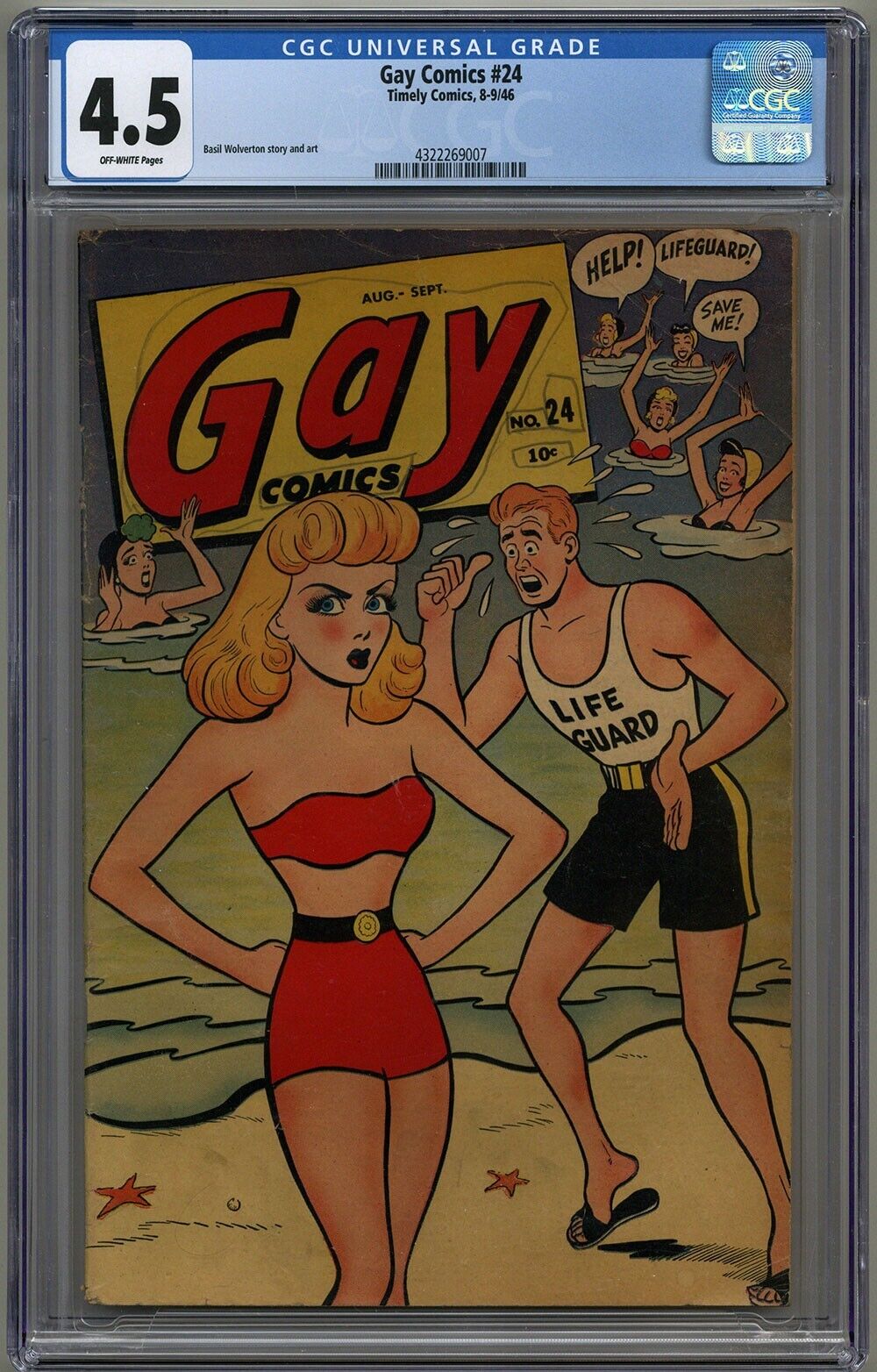 GAY COMICS #24 CGC 4.5 OFF-WHITE PAGES TIMELY COMICS 1946