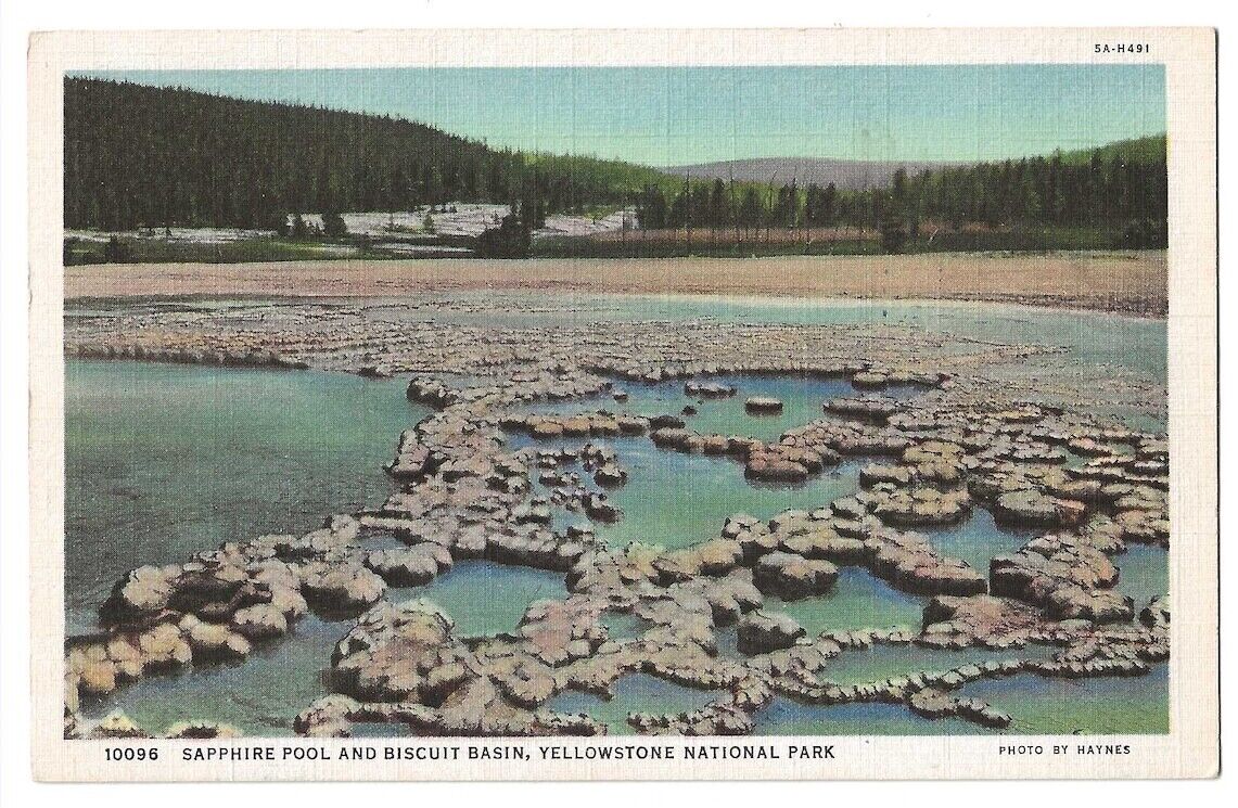 Yellowstone National Park c1930's Sapphire Pool, Biscuit Basin, Haynes Photo