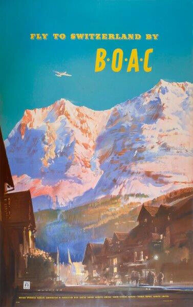 Fly To Switzerland By B.O.A.C (Frank Wooton) poster print - 8\