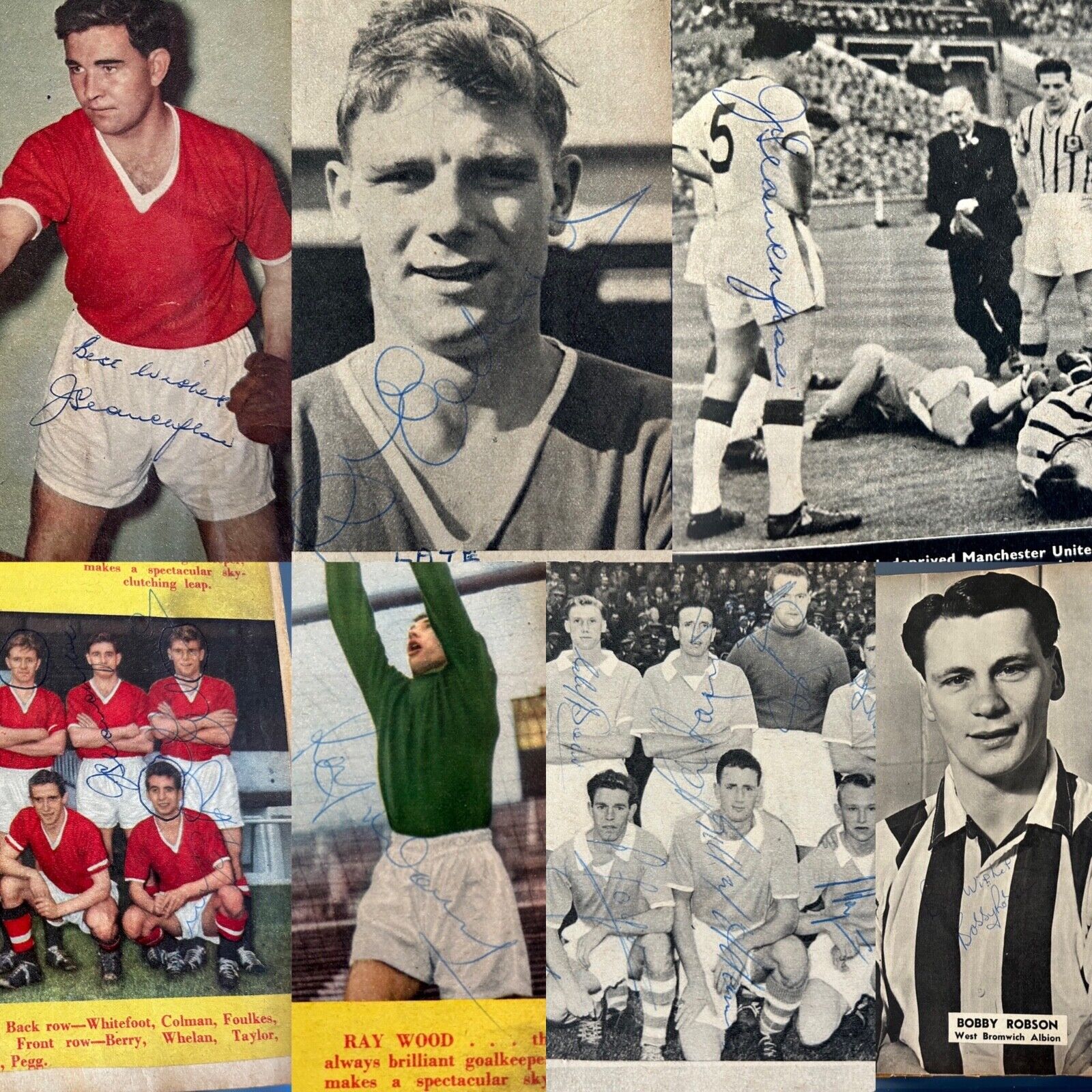 Football Duncan Edwards x2 Blanchflower x3 x25 original rare signs 1957 babes