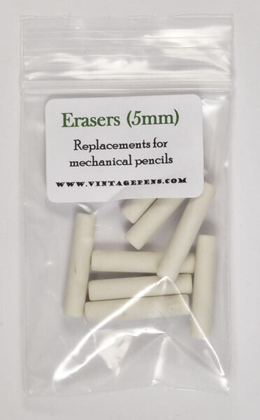Replacement erasers for mechanical pencils, 5 mm diameter, 8 pieces