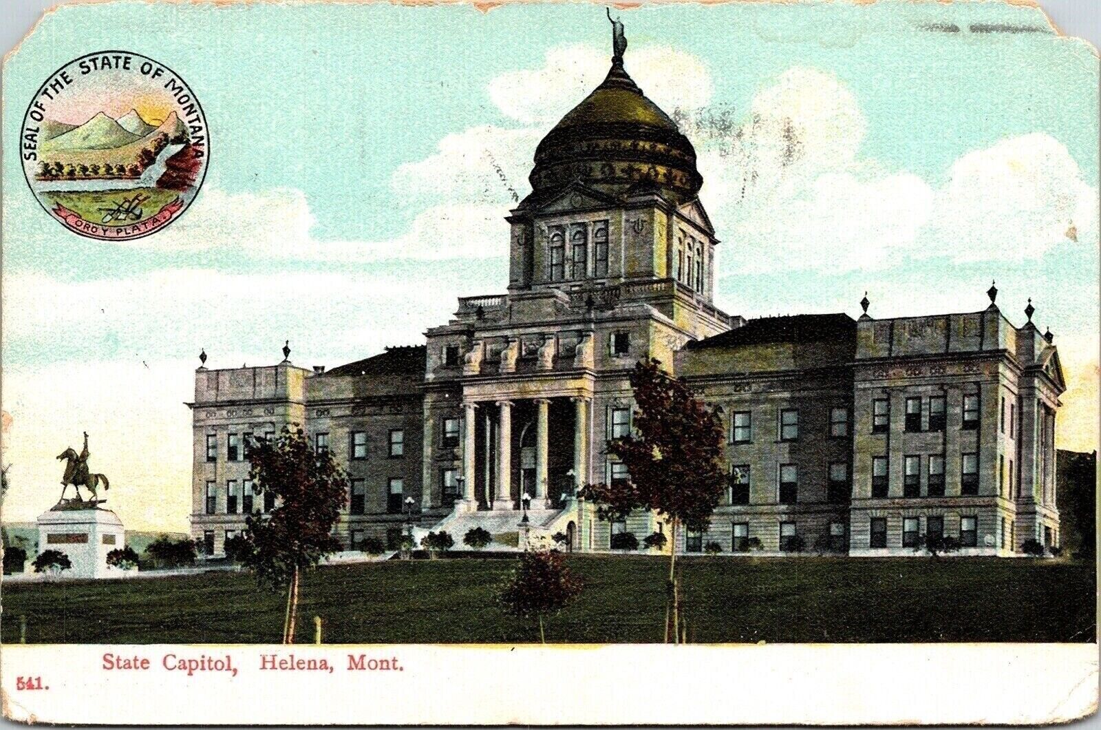 State Capitol Helena Montana MT Antique Postcard PM Washington DC Clean Cancel