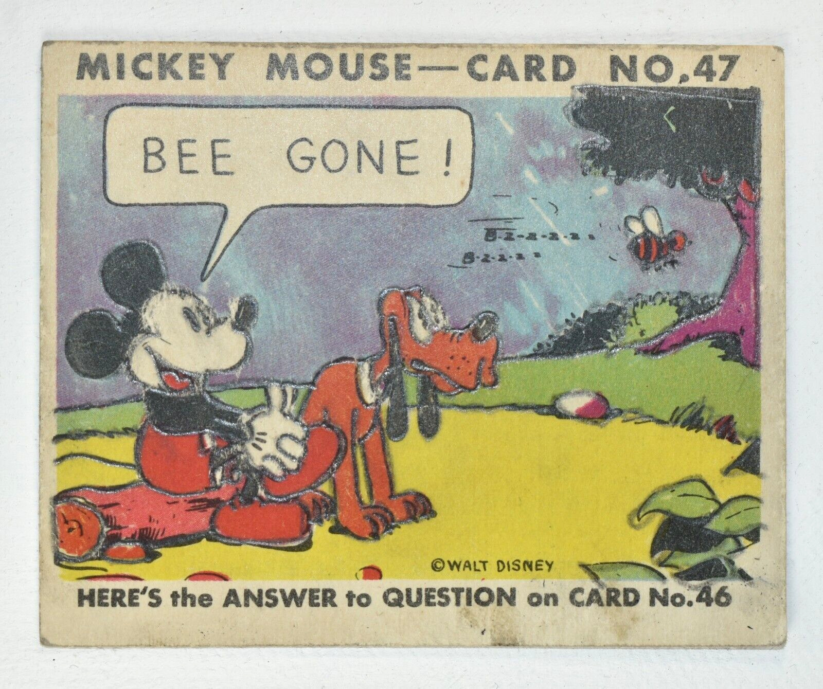 MICKEY MOUSE BUBBLE GUM TRADING CARD #47 R89, 1935