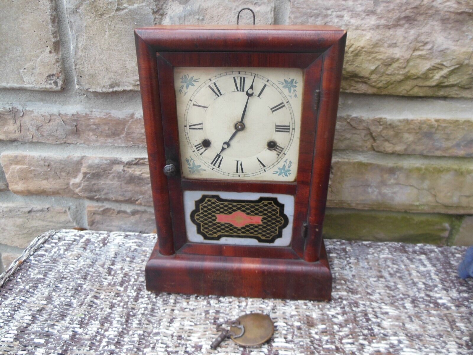 Antique Chauncey Jerome Ogee Eight Day Striking Clock 13\