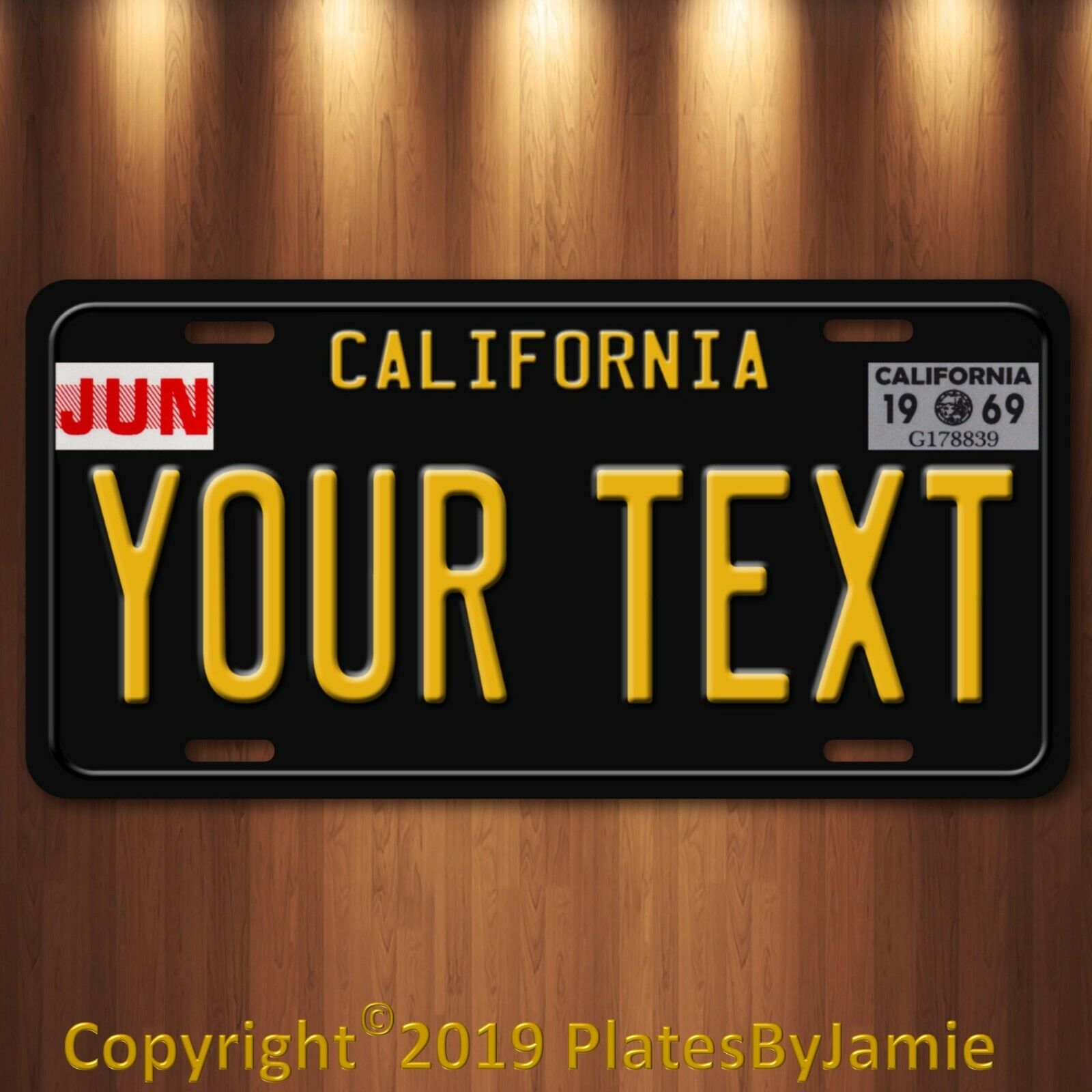 Black California YOUR TEXT MONTH YEAR Customized Aluminum Vanity License Vintage