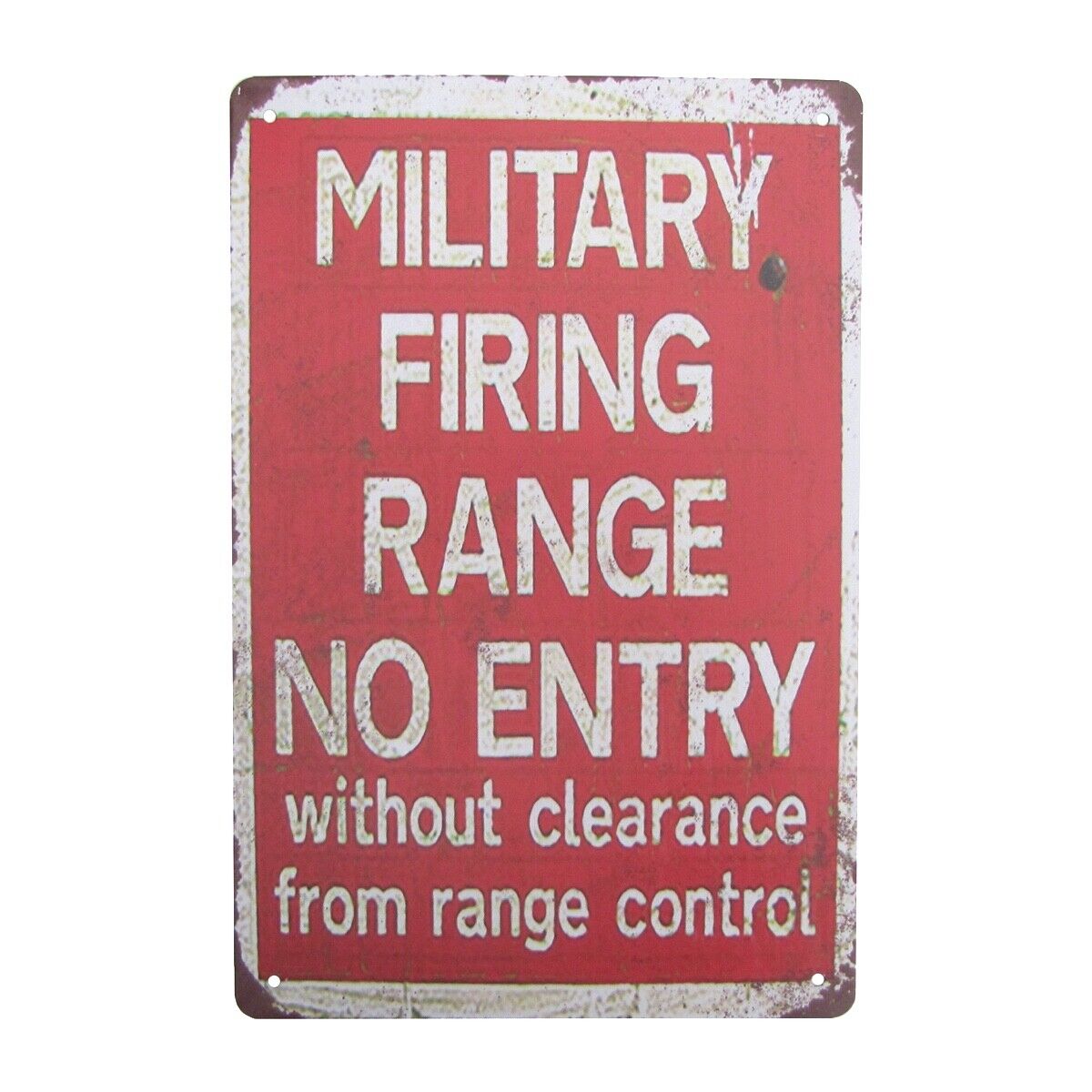Metal Military Firing Range Warning Sign Vintage Tin Man Cave Garage Wall Decor
