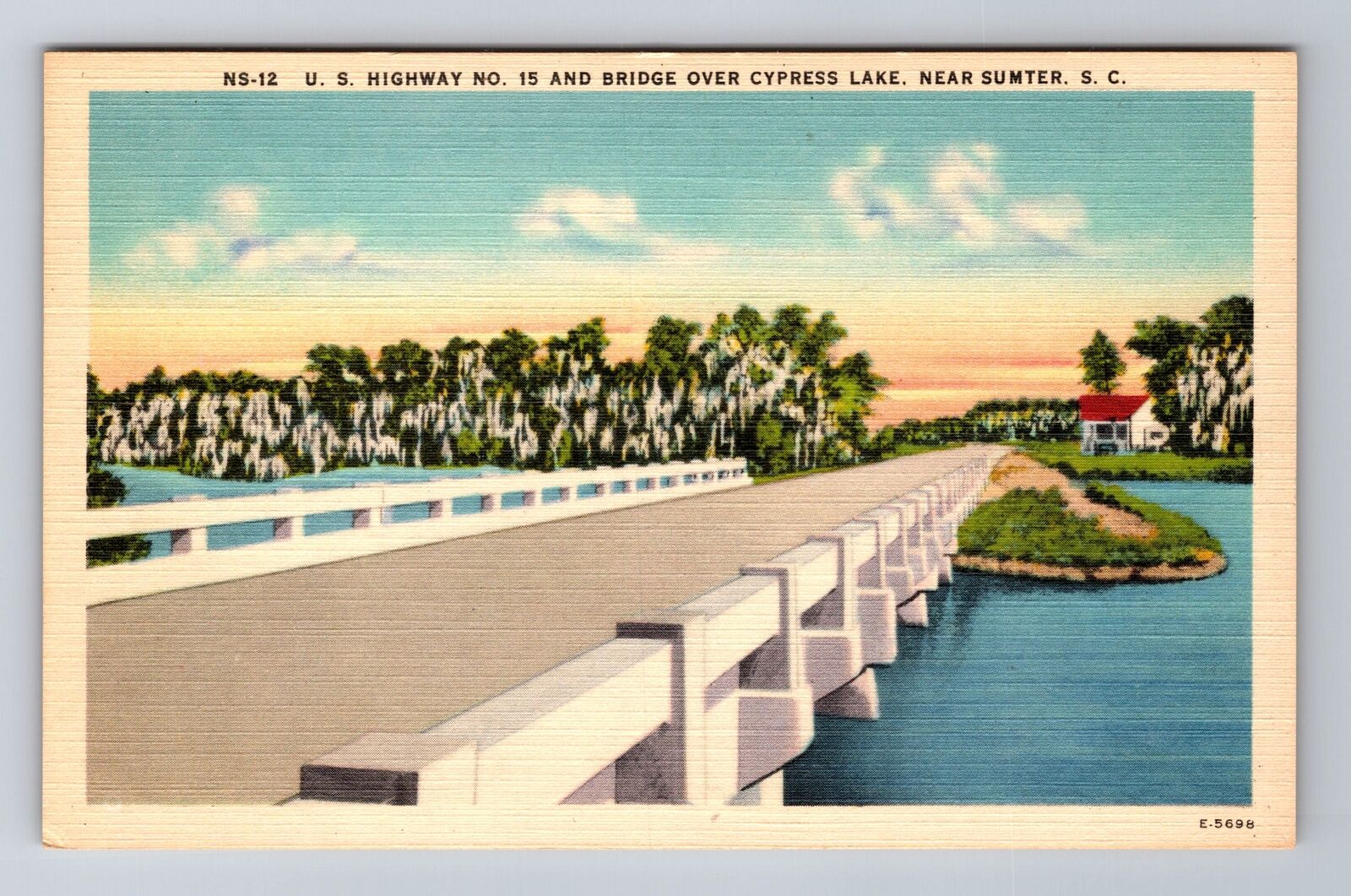 Sumter SC- South Carolina, US Highway, Antique, Vintage Souvenir Postcard