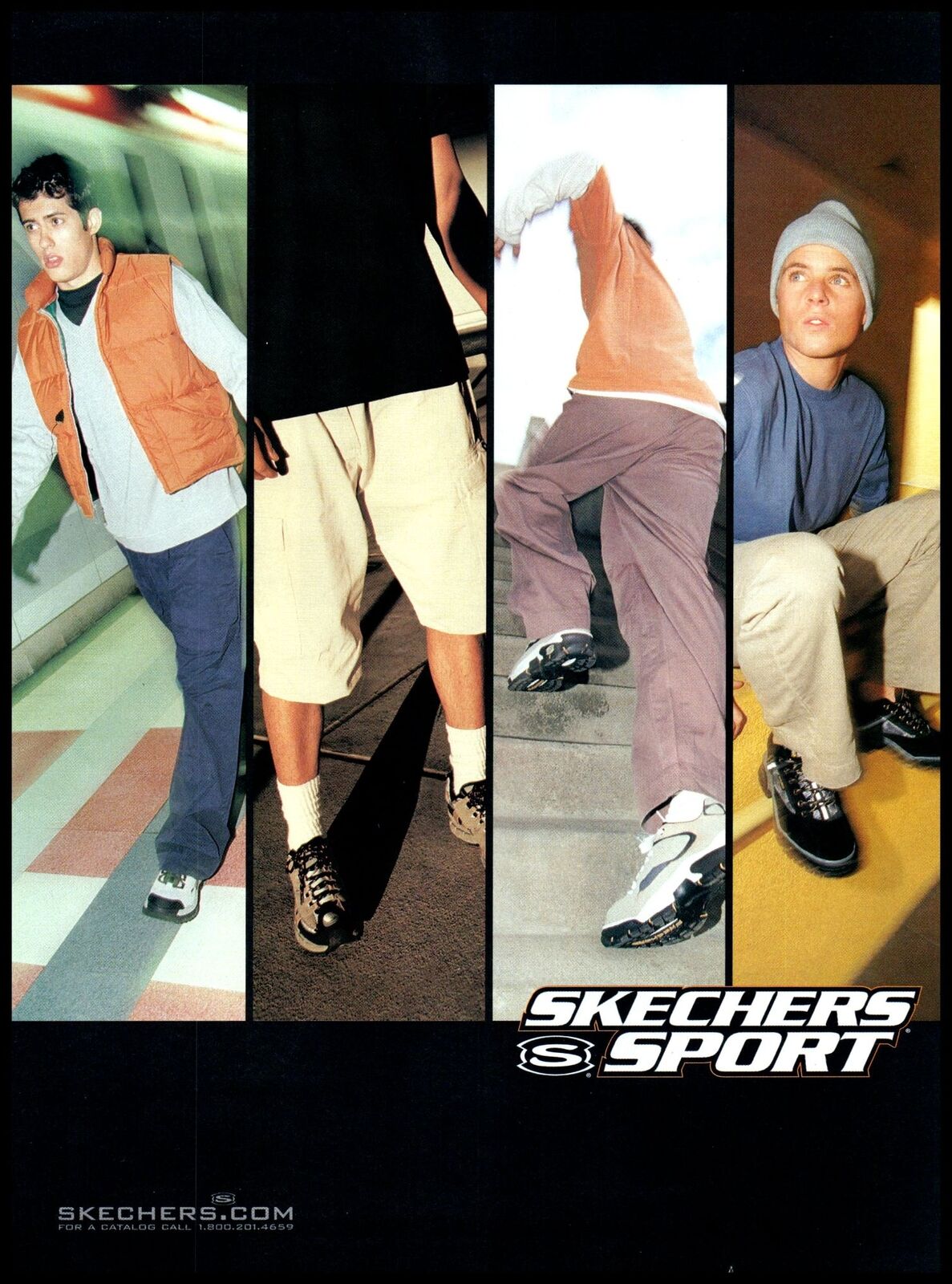 1999 Sketchers Sport Shoes Sneakers Streetwear Vintage Print Ad Wall Art Decor