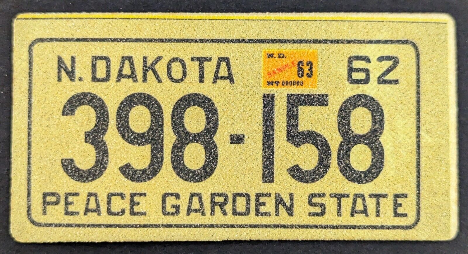 Vintage 1963 North Dakota License Plate Wheaties Sticker Card