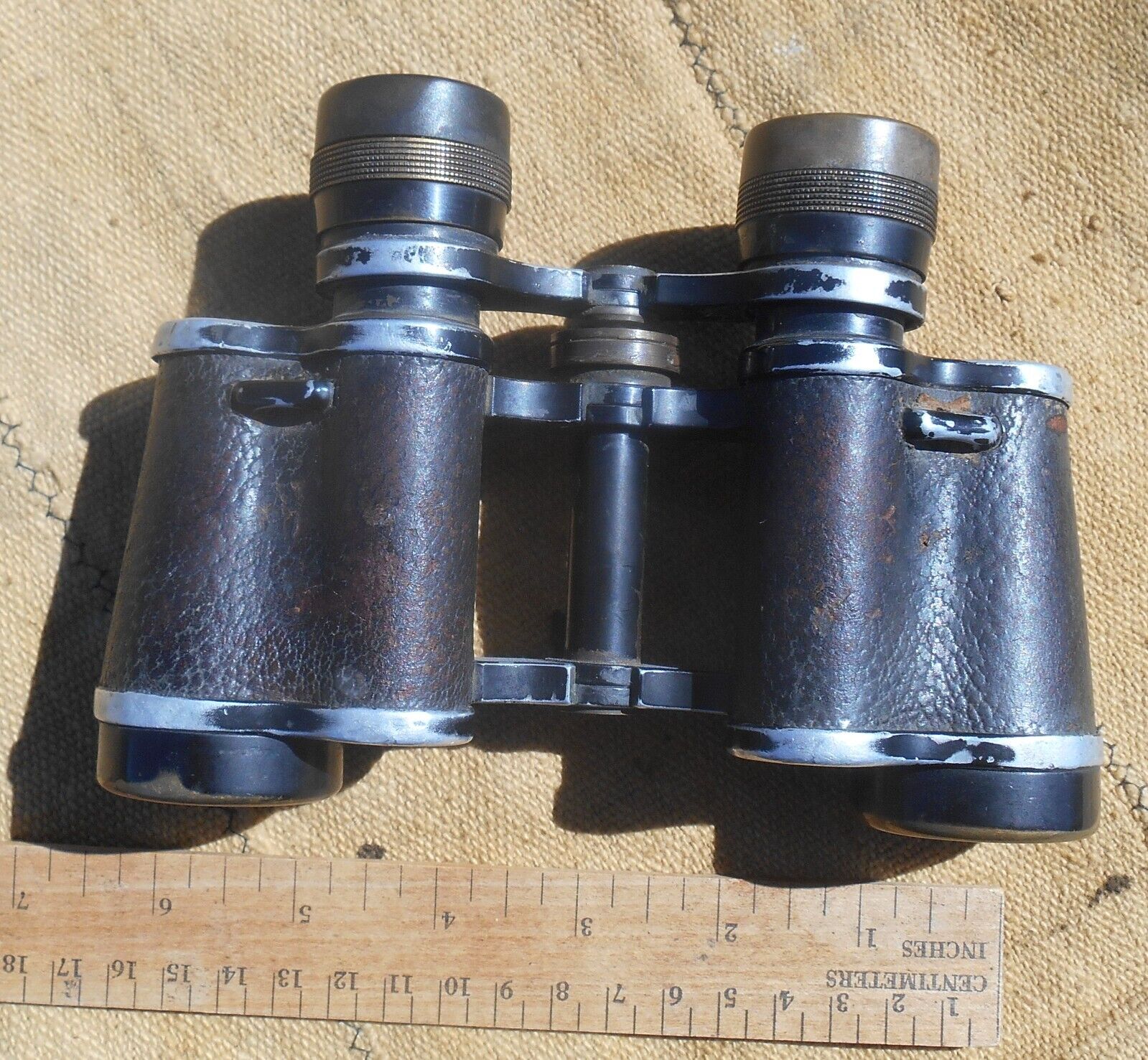 WWII GERMAN SCHUTZ RUF & CO KASSEL Alpenglas 8X30 Binoculars