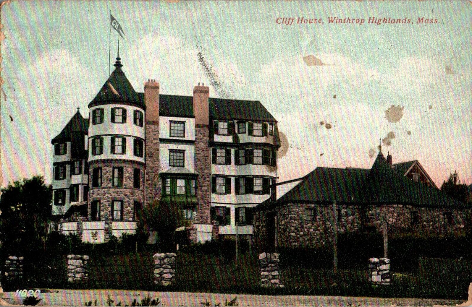 Cliff House, Winthrop Highlands, Massachusetts MA 1908 Postcard