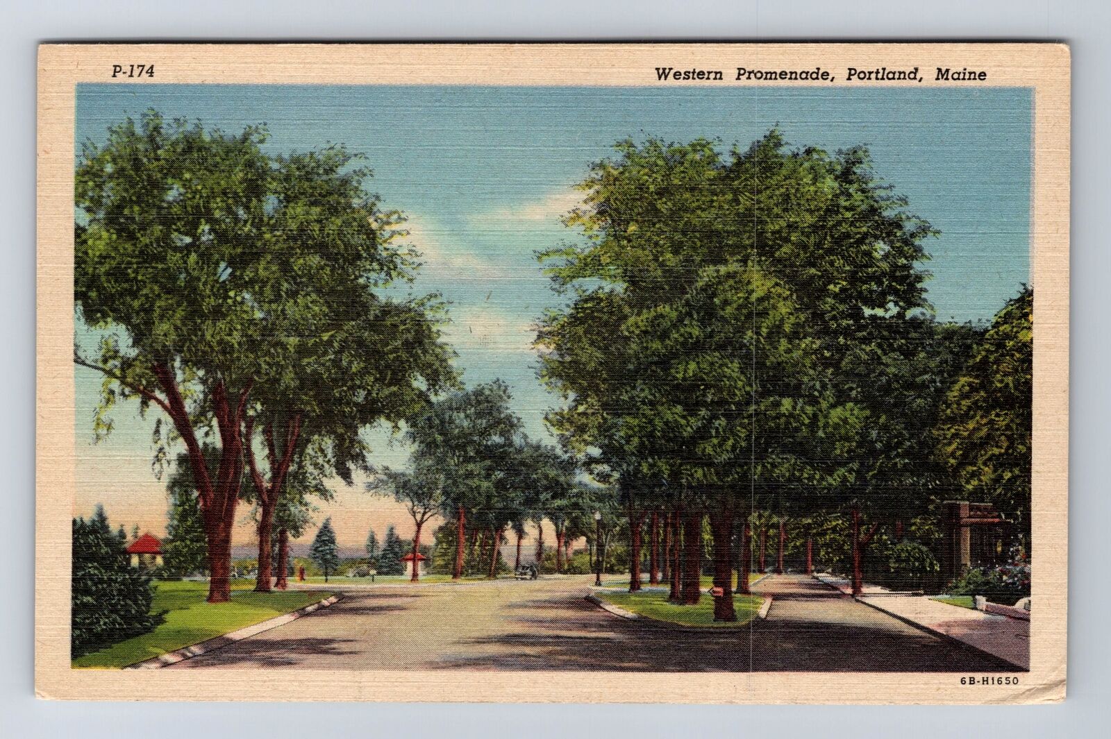Portland ME-Maine, Western Promenade, Antique, Vintage Postcard