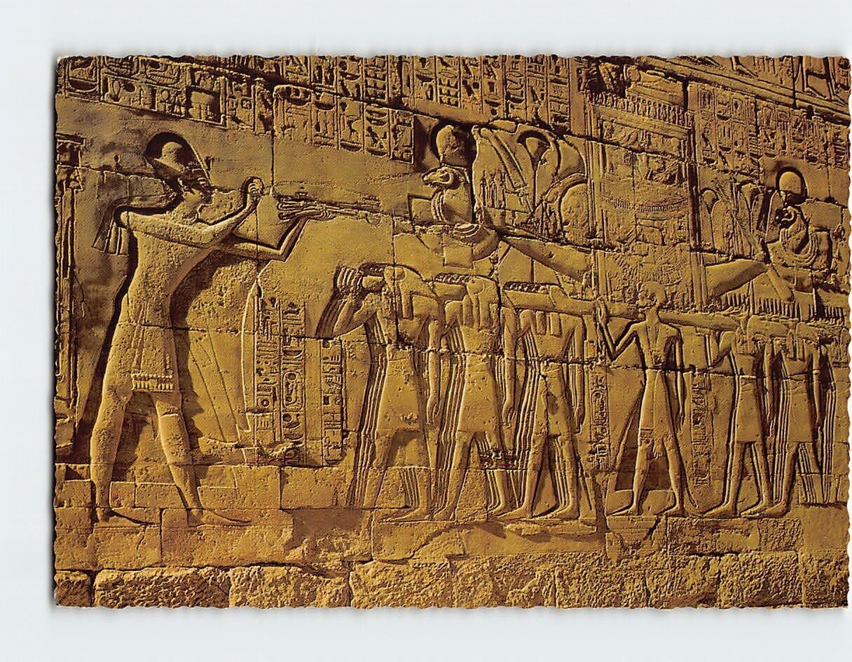 Postcard Relief of Ramses II, with the Sacred Boat, Karnak, Luxor, Egypt