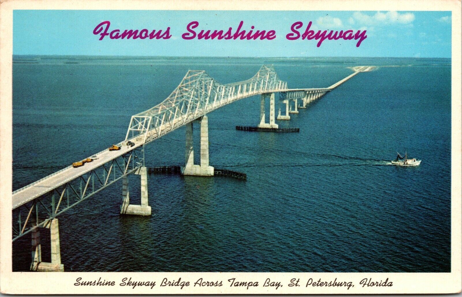 Famous Sunshine Skyway Tampa Bay St. Petersburg Florida Postcard