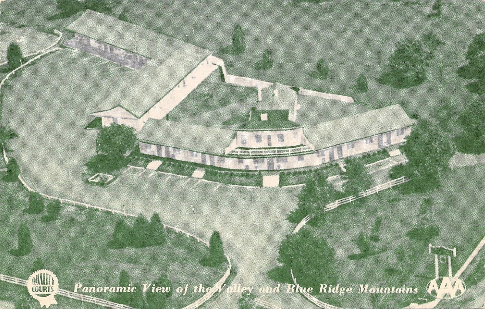 Charlottesville Virginia~Town & Country Motor Lodge~Aerial View~1950s Artist PC