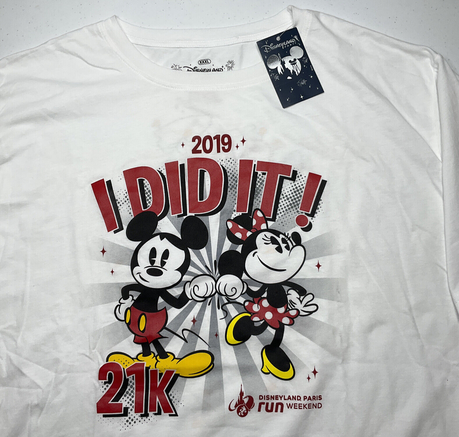 Disney Disneyland Paris T-Shirt Run Weekend 2019 Mickey & Minnie Sz 3XL NWT
