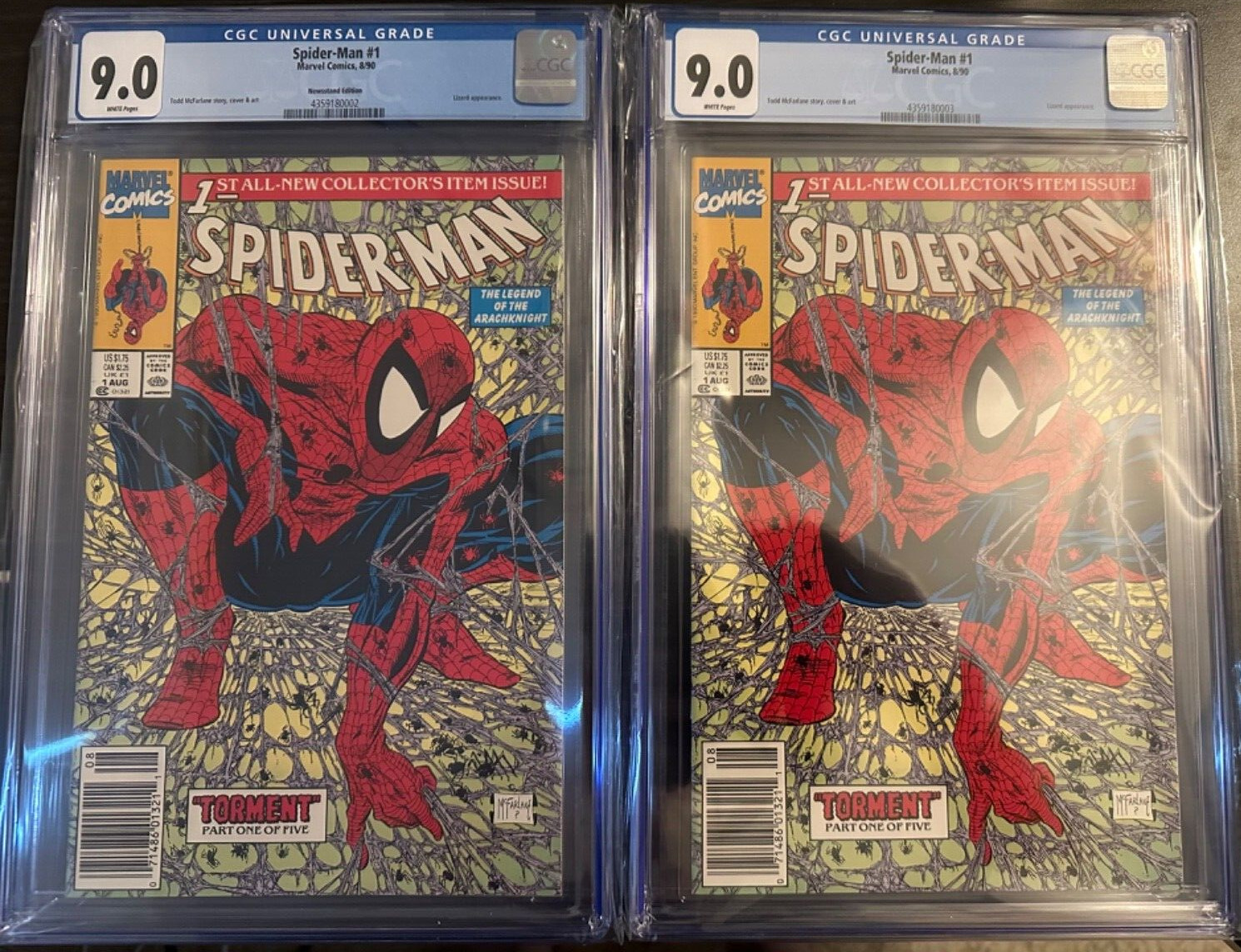Spider-Man #1 1990 2x CGC 9.0 WHITE Pages Newsstand 9.8 with Press?