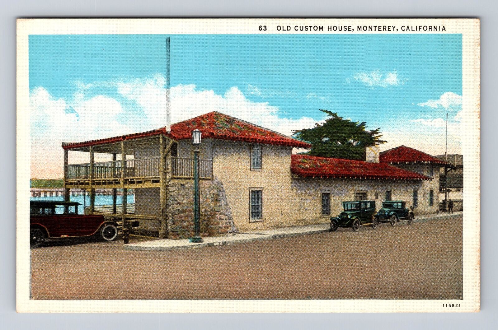 Monterey CA-California, Old Custom House, Antique Vintage c1934 Postcard