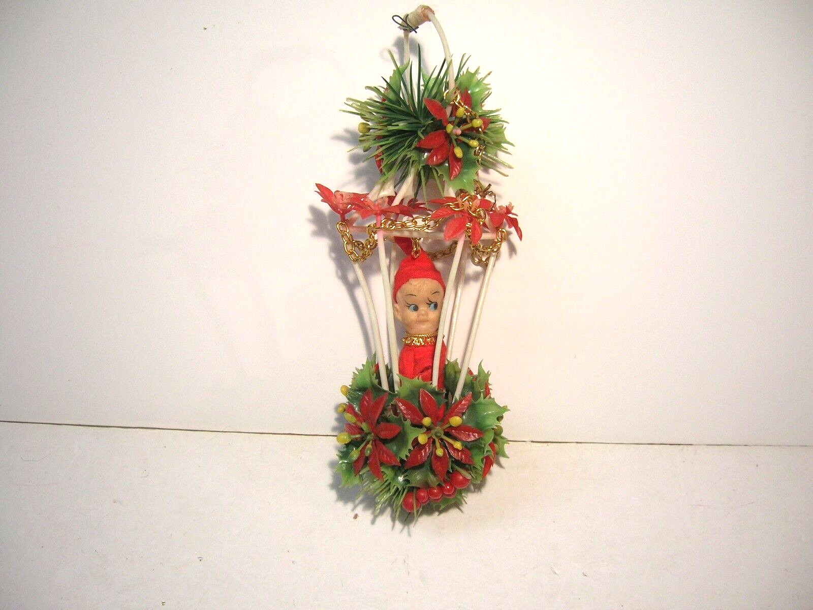 Vintage 1960s/70s Christmas Elf Pixie Knee Hugger Hanging Ornament 